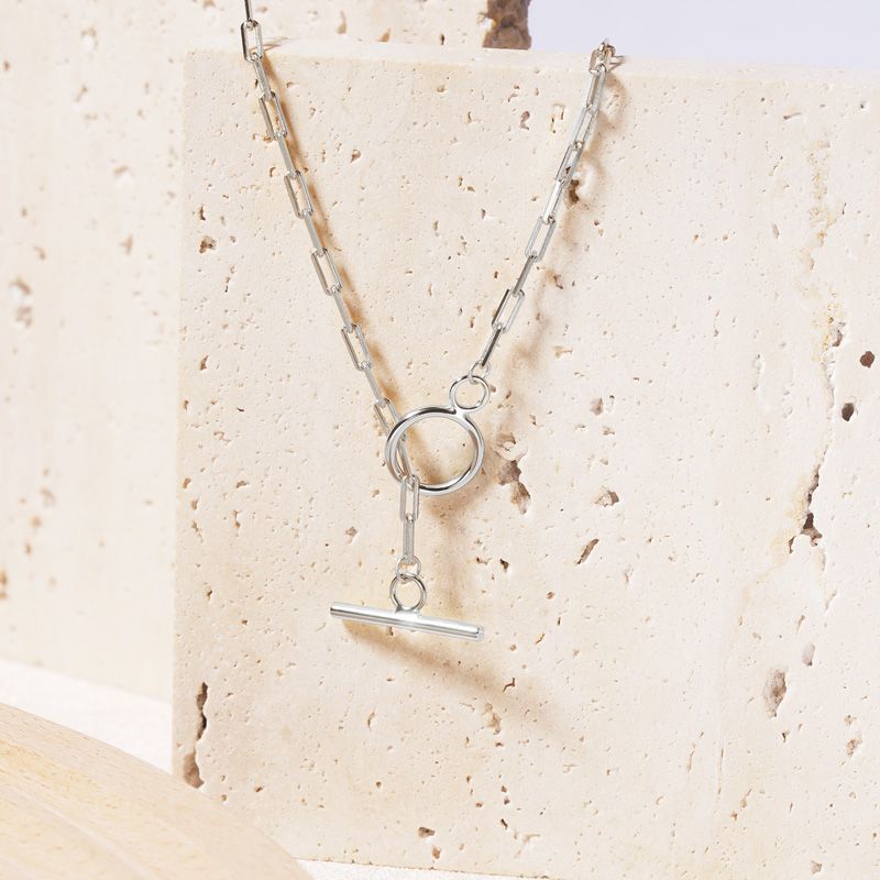 Sterling Silver Toggle Paperclip Necklace