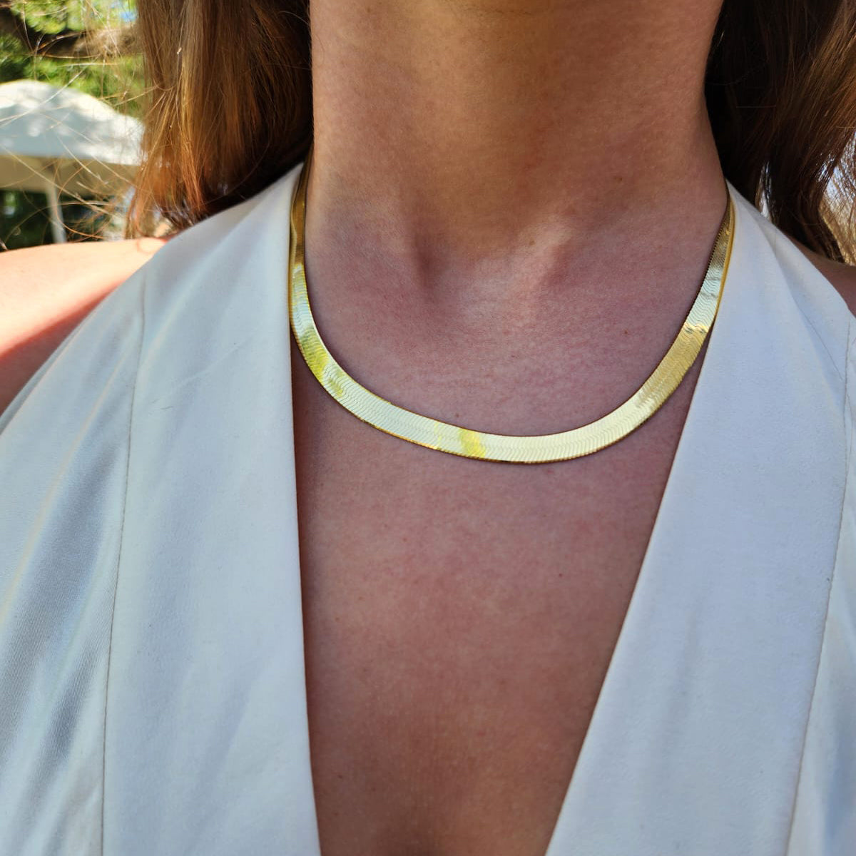 Gold Omega Necklace 7.3mm