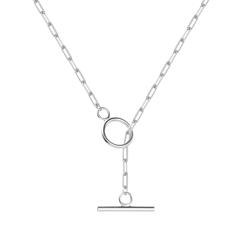 Sterling Silver Toggle Paperclip Necklace