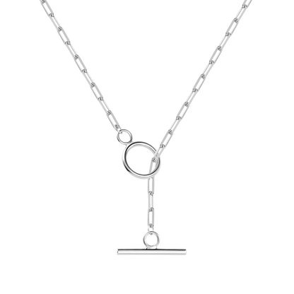 Sterling Silver Toggle Paperclip Necklace