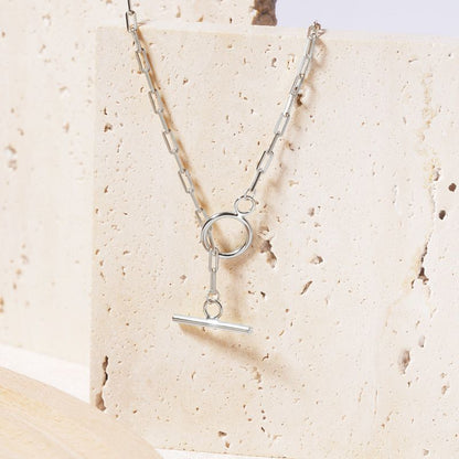Sterling Silver Toggle Paperclip Necklace