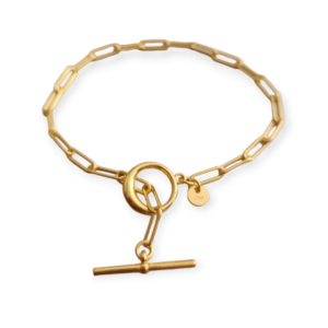 Gold Toggle Clasp Paperclip Bracelet