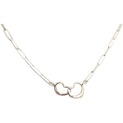 Paperclip Necklace with Intertwined Heart Clasp